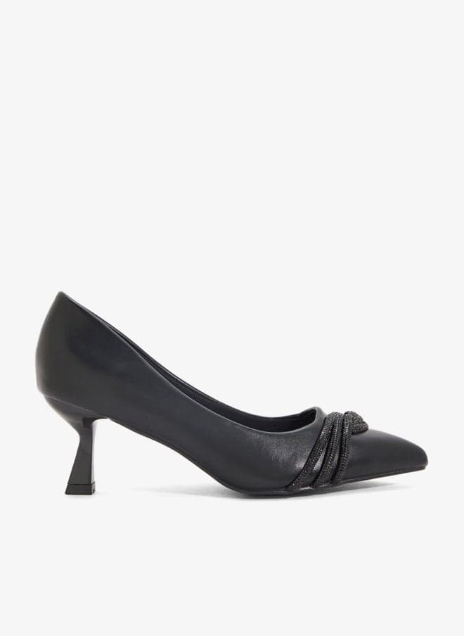 Black Diamante Heeled Pump X2503 87 - Image 1