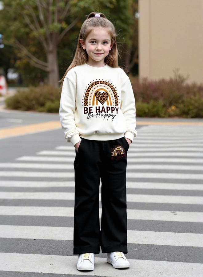 Girls Graphic Sweatshirt & Pants Set - Image 1