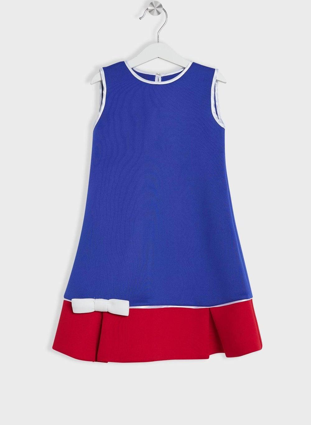 Colorblocked Bow Mini Dress - Image 1