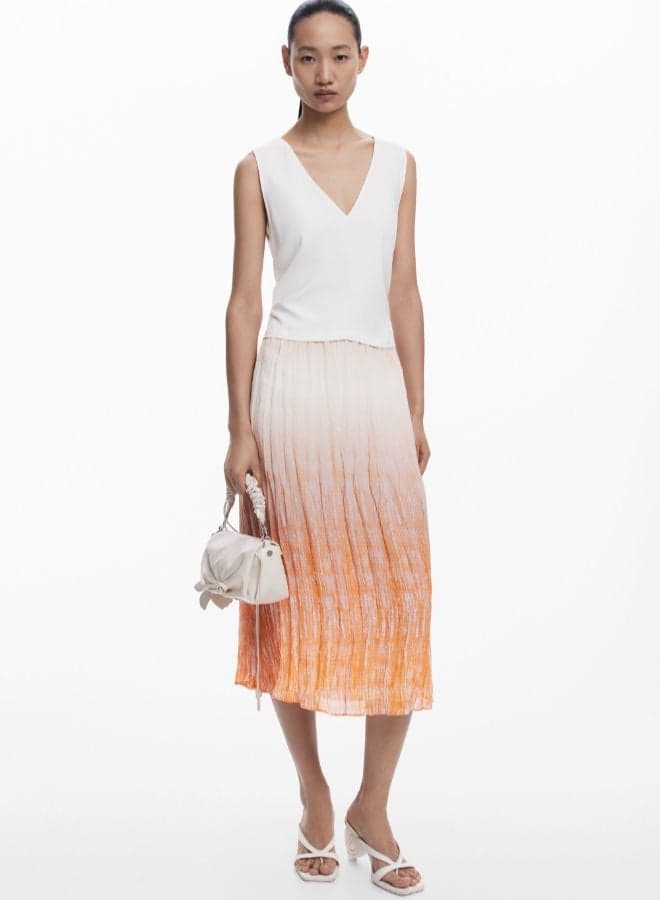 White Orange Gradient Tiered Midi Dress 25Wwvwx3 7002 - Image 1