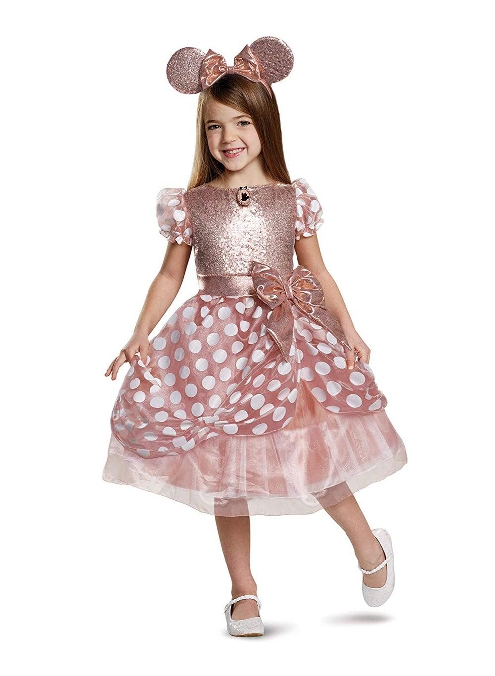 Child Minnie Mouse Rose Gold Deluxe Costume - Image 1