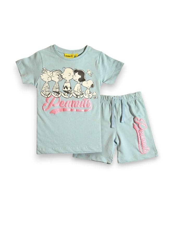 PEANUTS Girls T-Shirt & Short Set Multicolor - Image 1