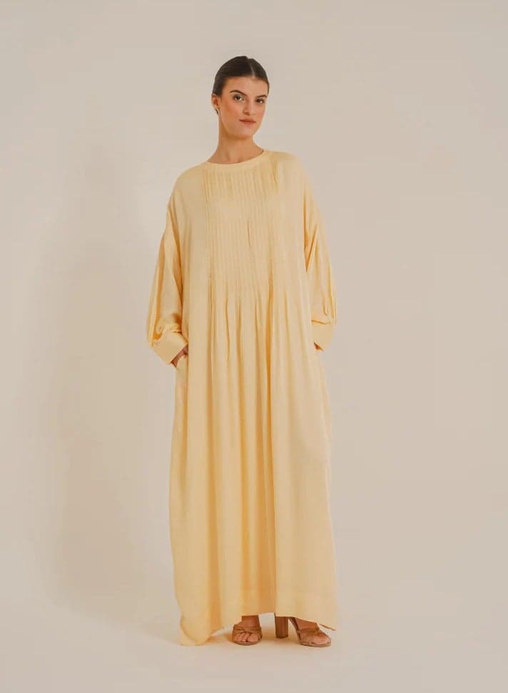 Layan Butter TENCEL™ Maxi Dress in Pale Yellow - Image 1