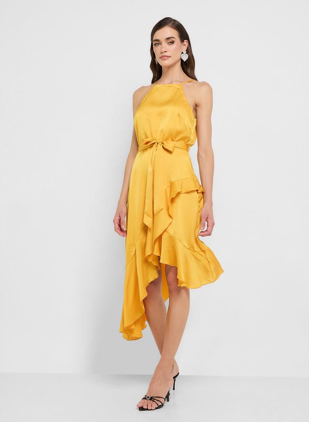 Ariyel Ruffled Asymmetrical Midi Dress - Image 1