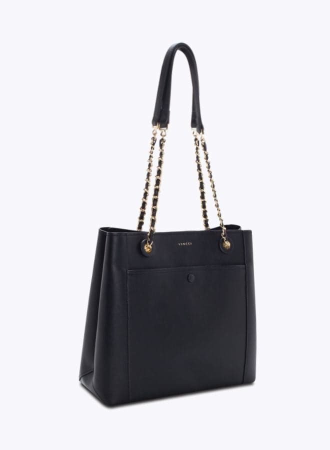 Vi20428759 Black PU Women's Classic Zip Tote - Image 1