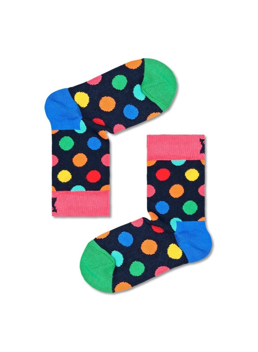 Kids Big Dot Cotton Socks – Multicolour - Image 1