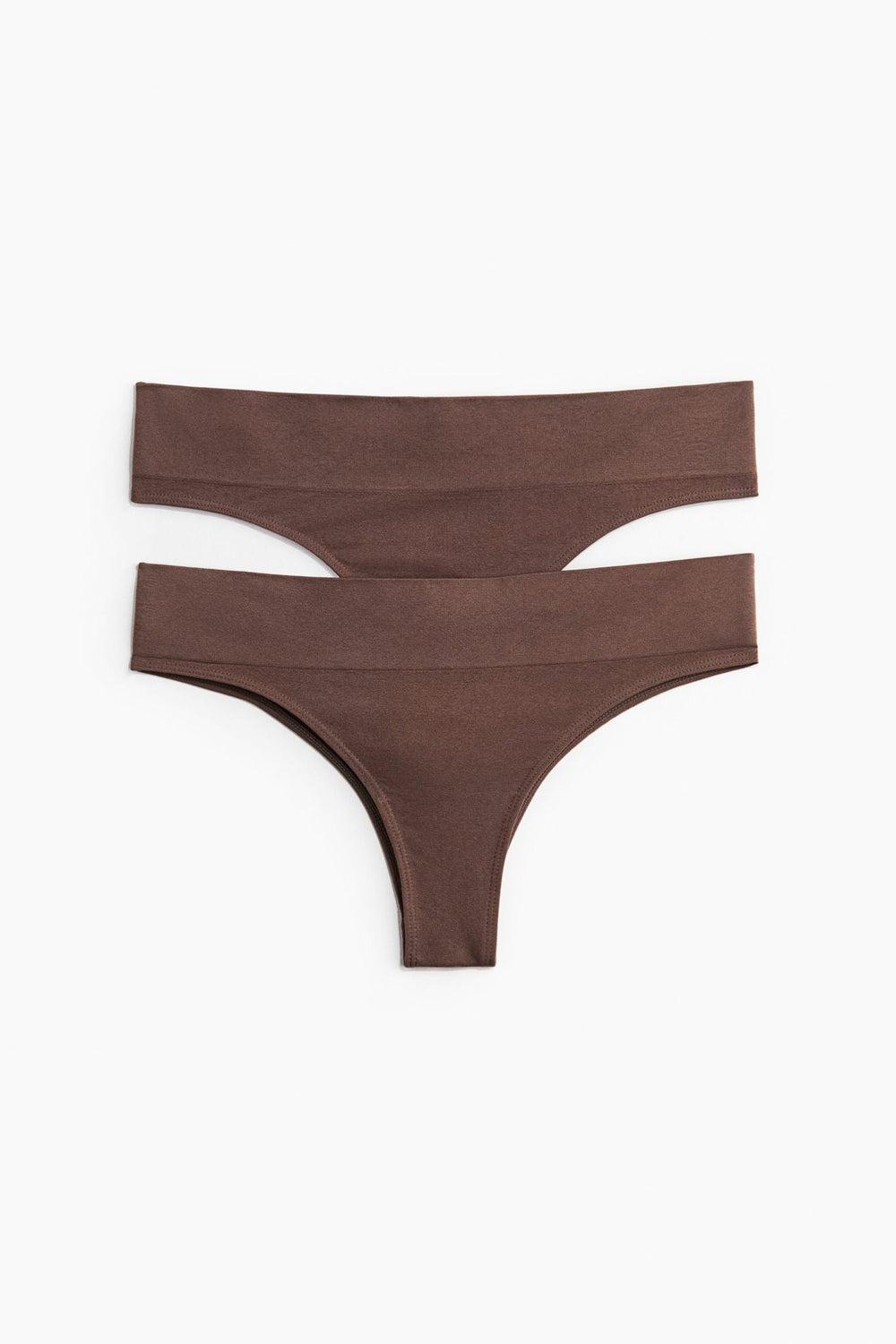 Seamless Brazilian Briefs 2-Pack Dark Brown Comfort - Image 1