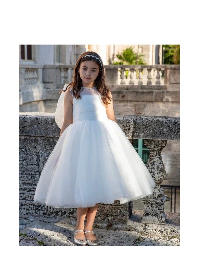 White Tulle Occasion Dress - Image 1