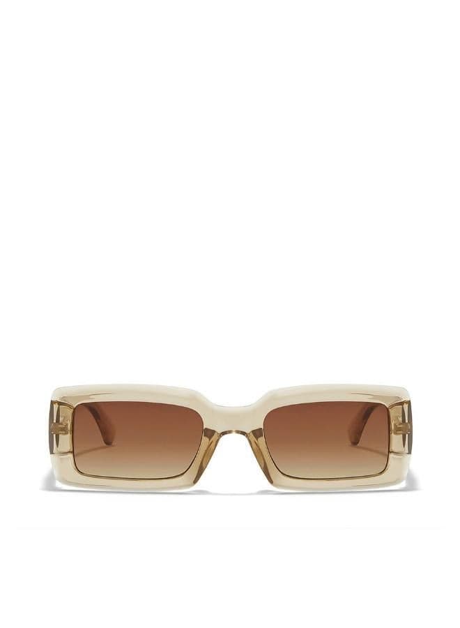 BlackOut ZEN Rectangular Sunglasses UV400 Beige Brown - Image 1