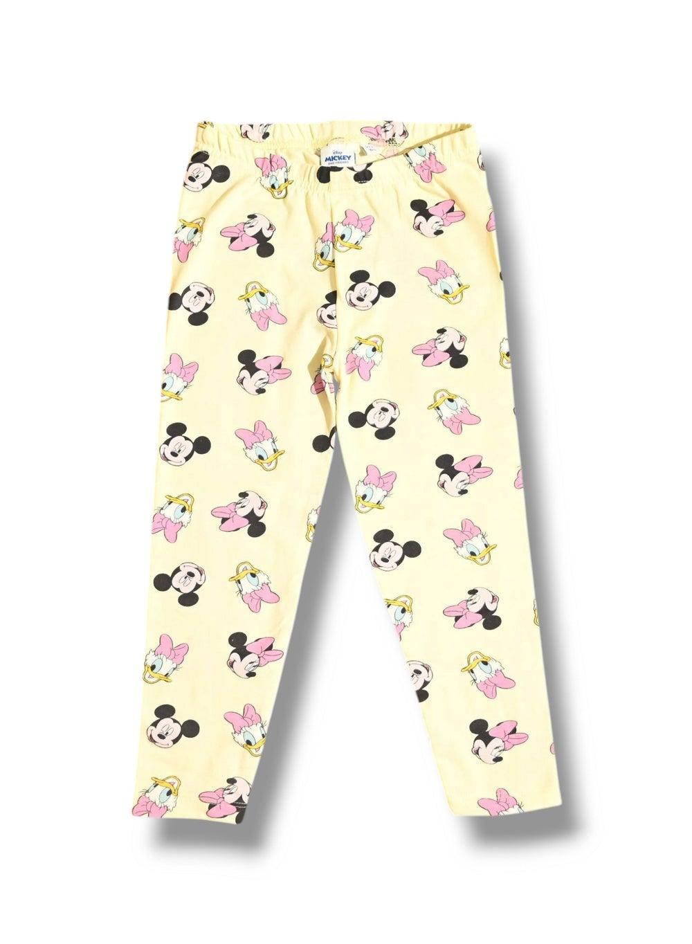 Mickey Mouse Girls Yellow AOP Leggings - Image 1