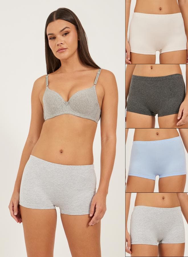 4-Pack Solid Elastic Waist Boyshorts 7004885314 - Image 1