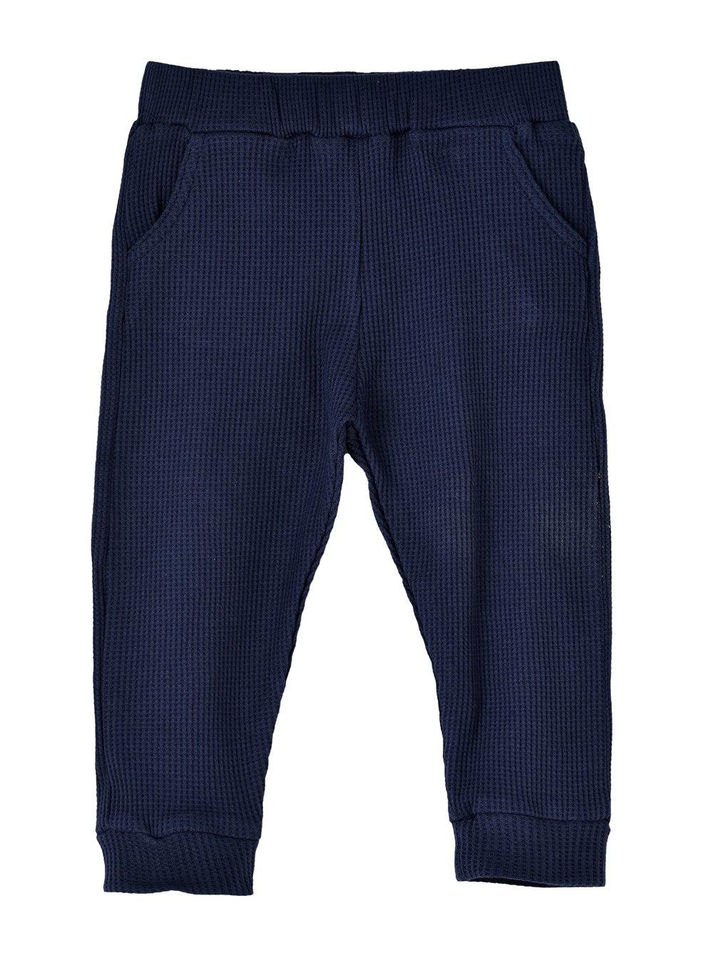 Boys' Navy Textured Joggers Criwinb410 - Image 1