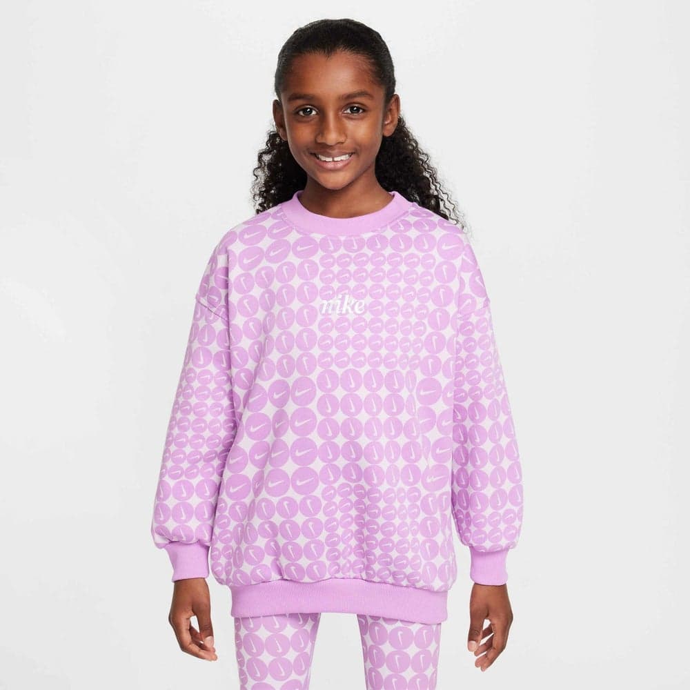 Nike Kids Club Fleece Oversized Sweatshirt Purple - Image 1