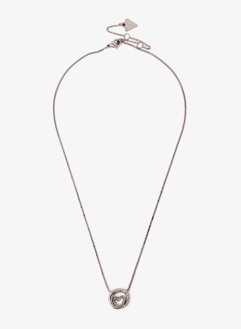 Guess Iconique Rhodium Minimalist Necklace Jubn05526Jwrh - Image 1