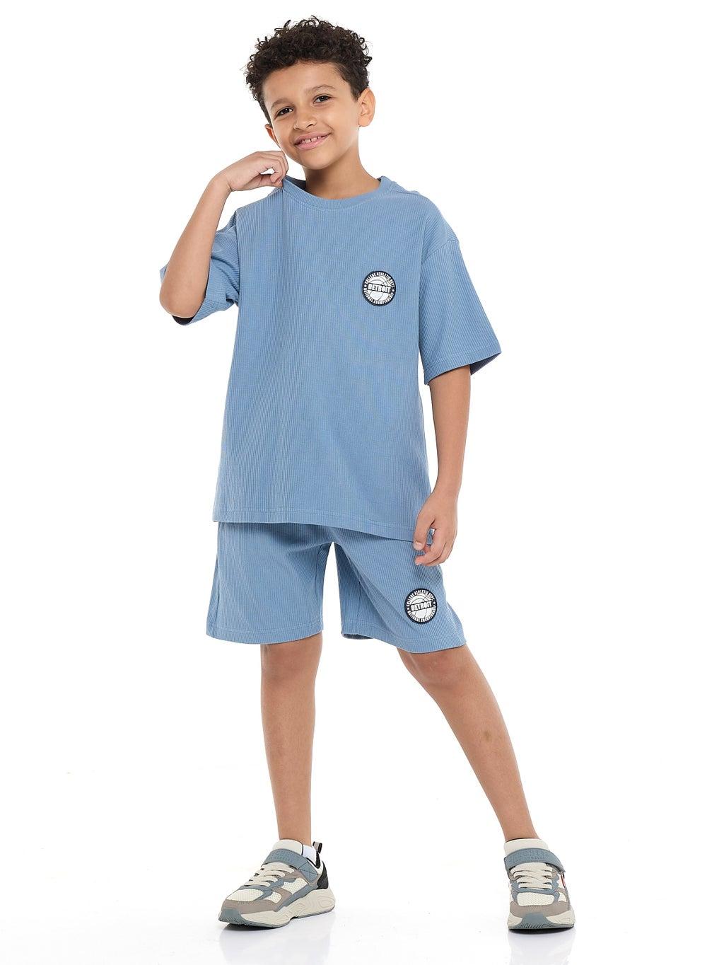 Victor and Jane Boys' Jacquard Set Powder Blue - Image 1