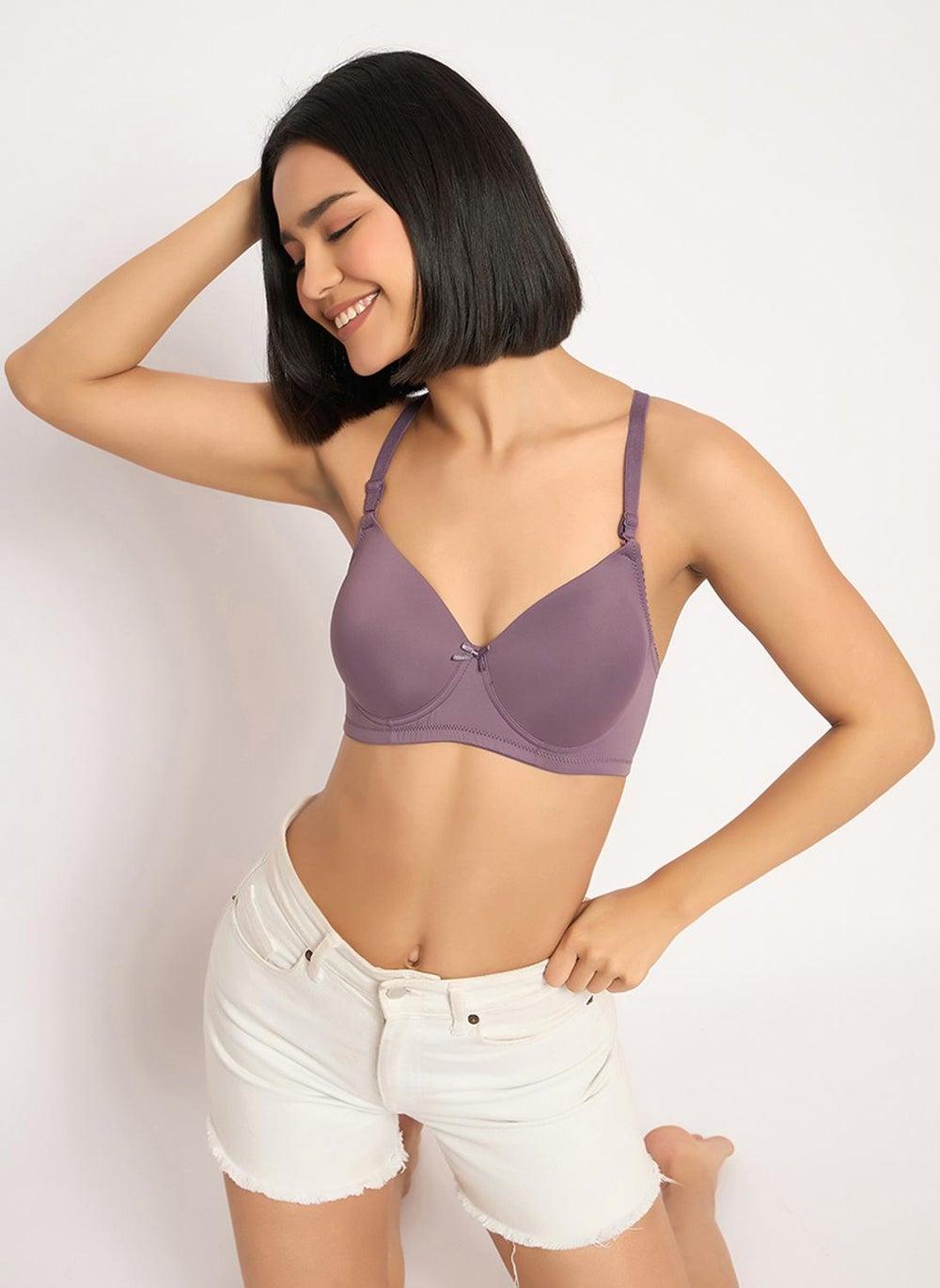 Clovia Midnight Lilac Padded Multiway Full Coverage Bra - Image 1