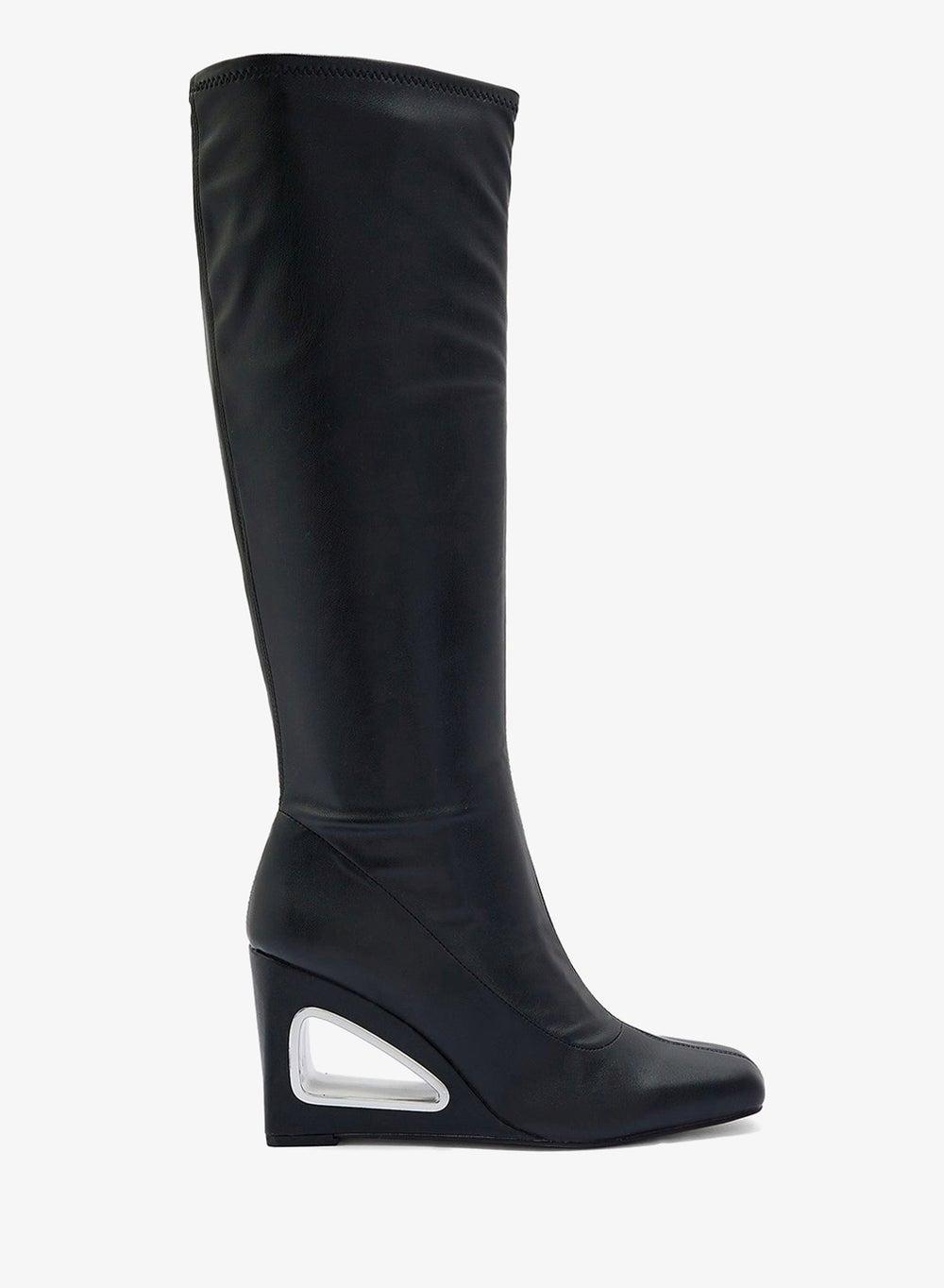 Kp3318 Hollow Wedge Knee Boots in Soft Nappa - Image 1