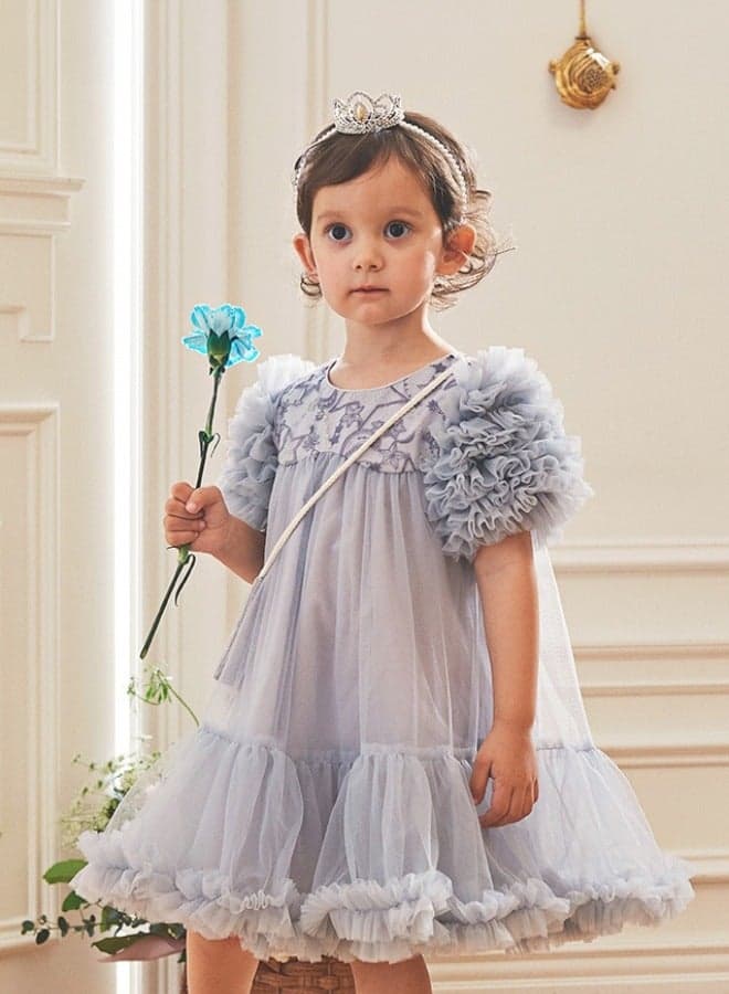 Starry Night Embroidered Lavender Dress - Image 1