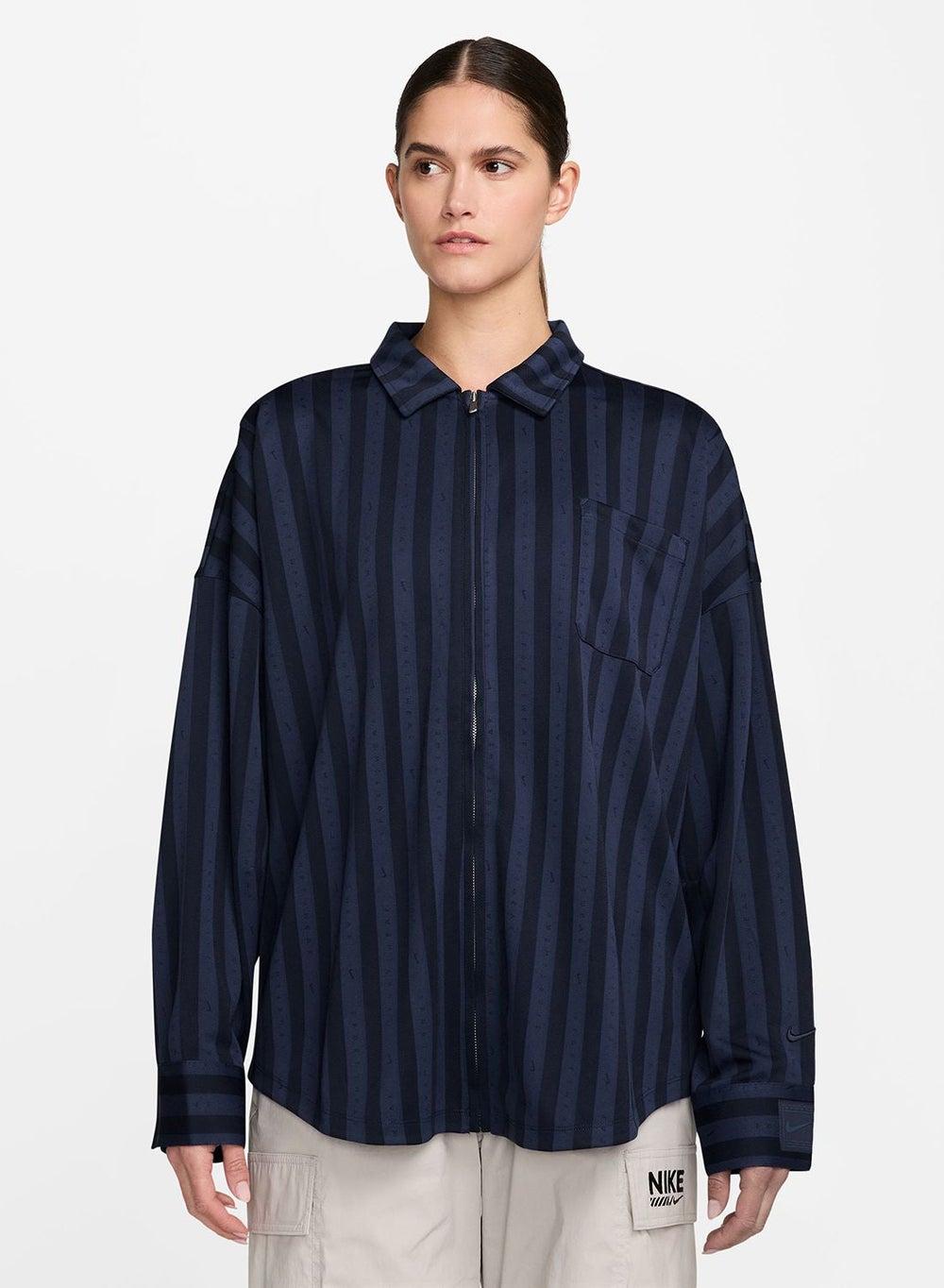 NSW Jacquard Stripe Button Down Shirt HV1956 410 - Image 1