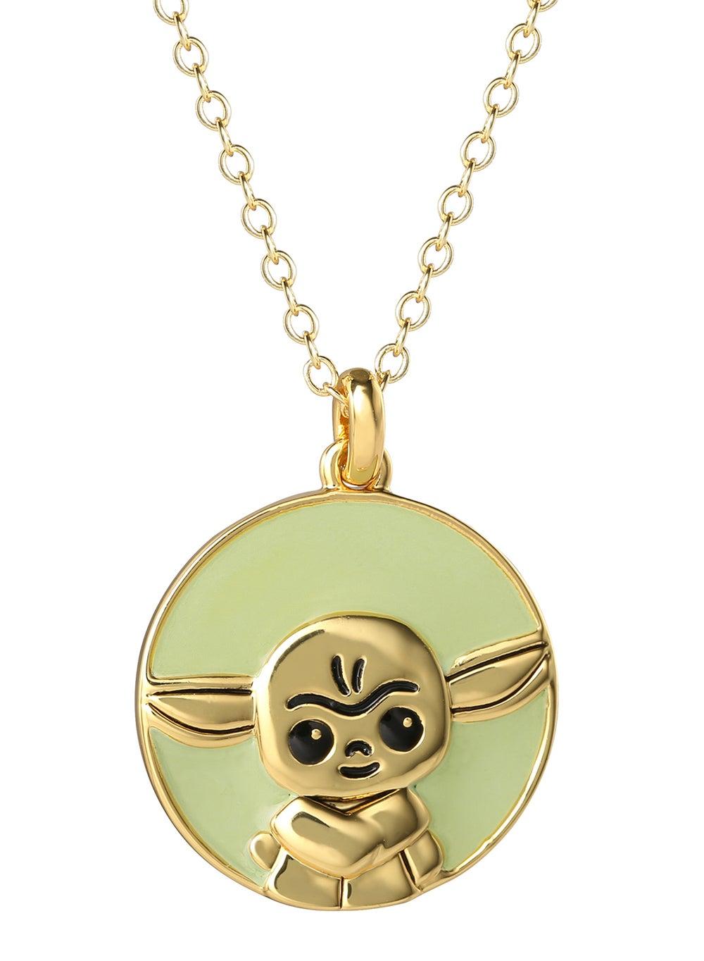 Mandalorian Child Green Gold Disc Necklace CF01092YL-Q.PH - Image 1