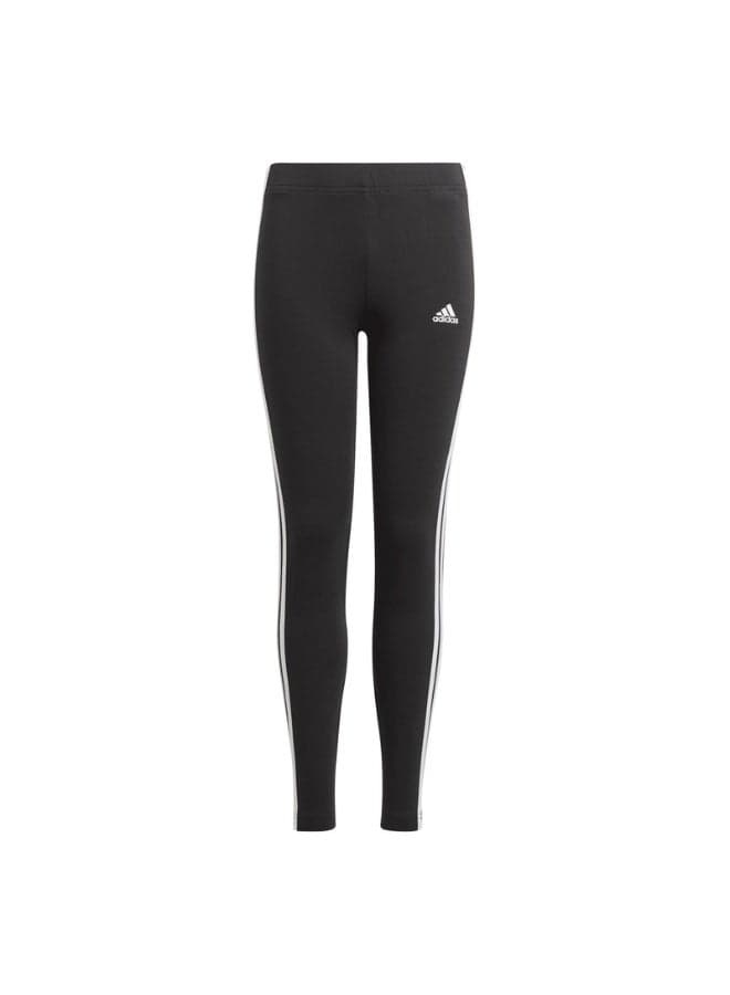 adidas G 3S TIG Girls Black Stripe Leggings - Image 1