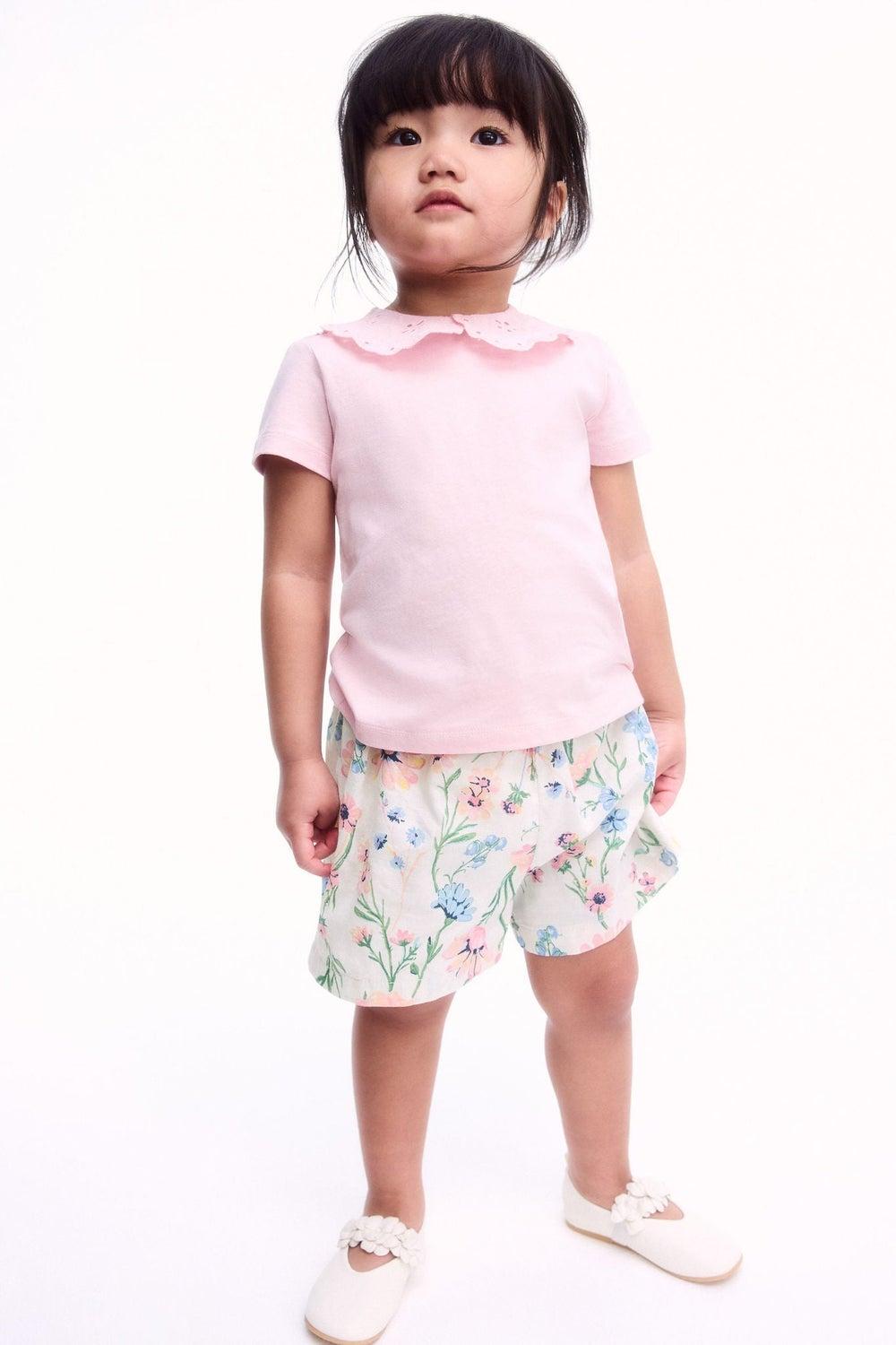 Girls Paper Bag Waist Shorts with Bow Detail - Image 1