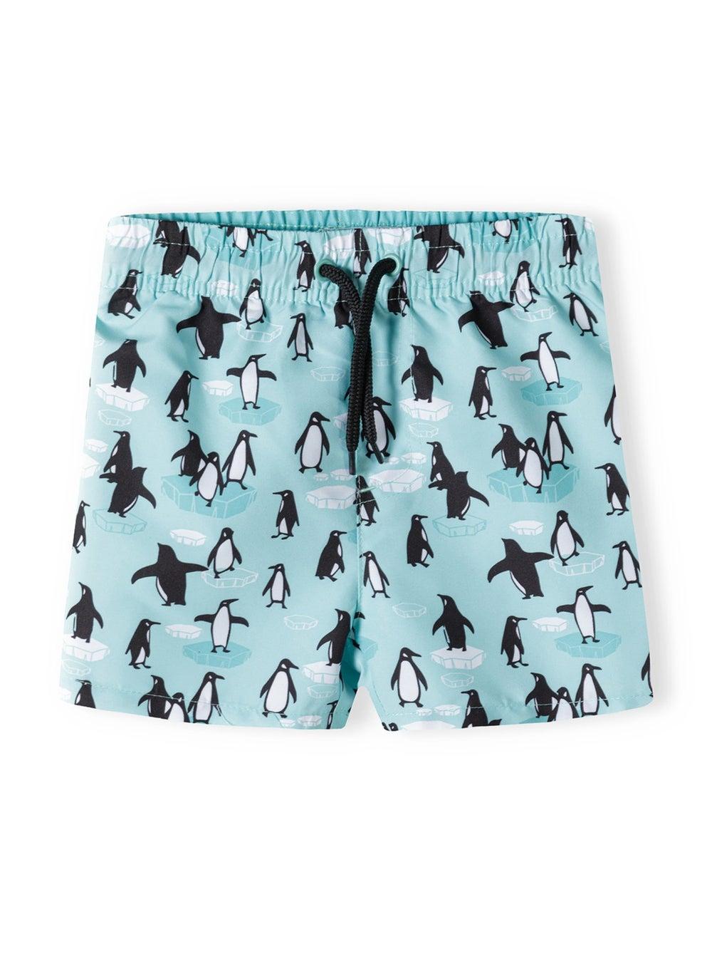 Boys Mint Printed Board Shorts Elastic Waist - Image 1