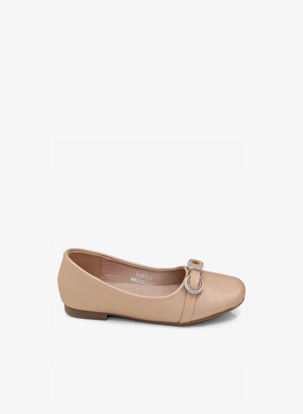 Kabile Girls Glitter Pump Rose Gold Ballerina Shoes - Image 1