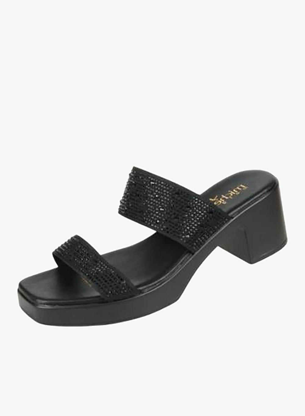 Michelle Morgan 414RJ609 Black Block Heel Sandals - Image 1