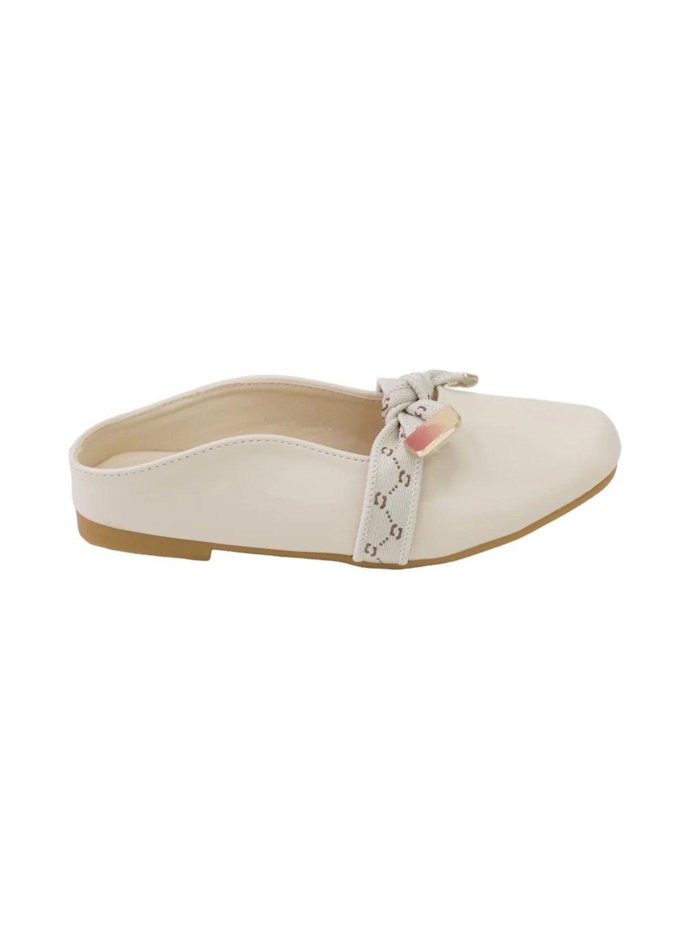 NOVA Girls Slide with Bow Beige - Image 1