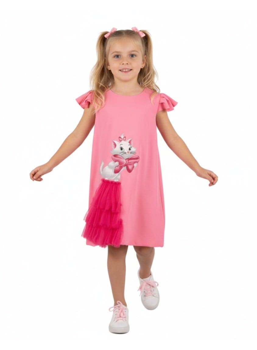 D'Daniela Pink Tulle Accent Mini Dress - Image 1