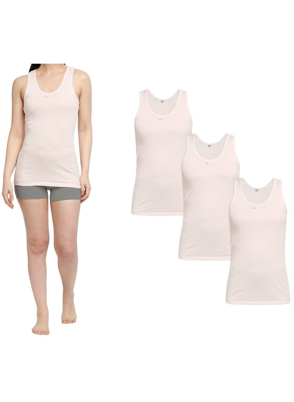 BYC Girls Cotton Vest Jfa202Gc Pink Pack of 3 - Image 1