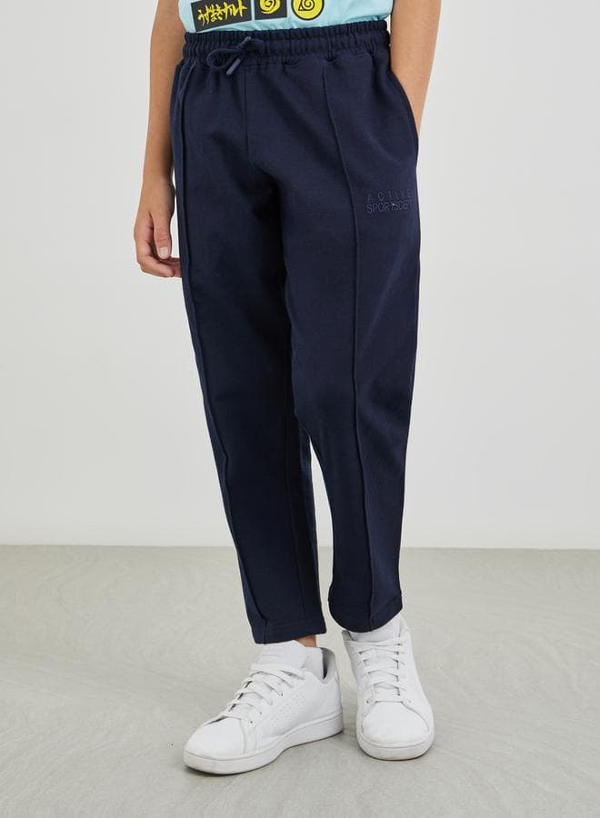 Styli Regular Fit Pintuck Joggers – Blue Cotton - Image 1