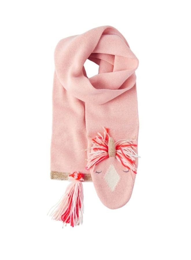 Knitted Unicorn Scarf with Organic Cotton Charm - Image 1