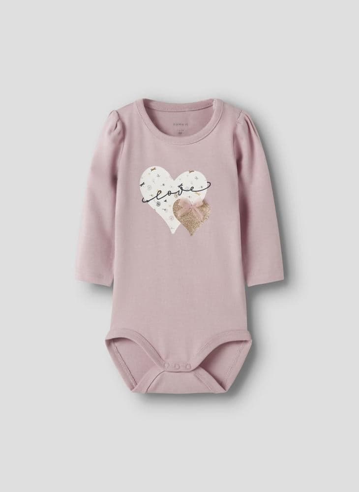 Kids Nbfkinin Heart Print Jersey Bodysuit - Image 1