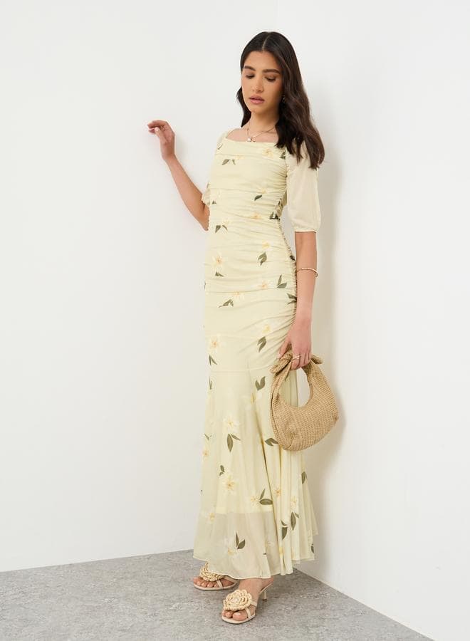 Take Two Floral Maxi Dress in Pale Yellow - Image 1