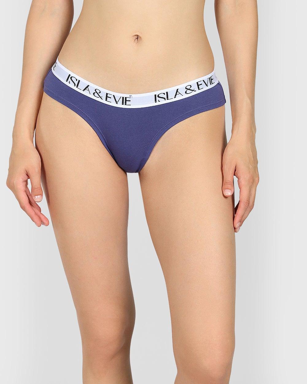 Isla & Evie Blue Logo Brazilian Cheeky Panty - Image 1