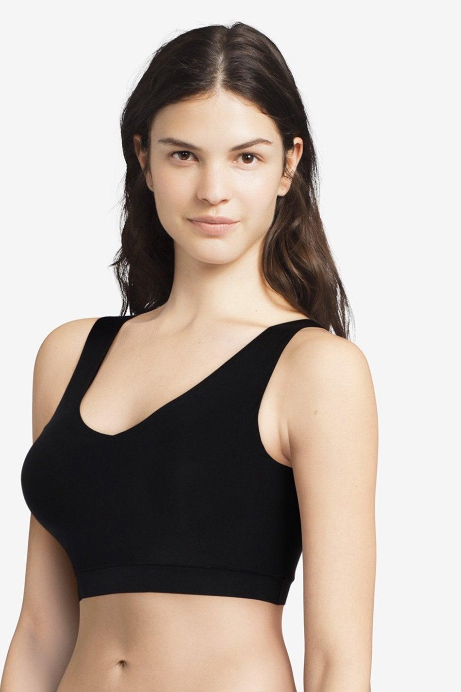 Chantelle Softstretch Padded V-Neck Shapewear Bra Top Black - Image 1