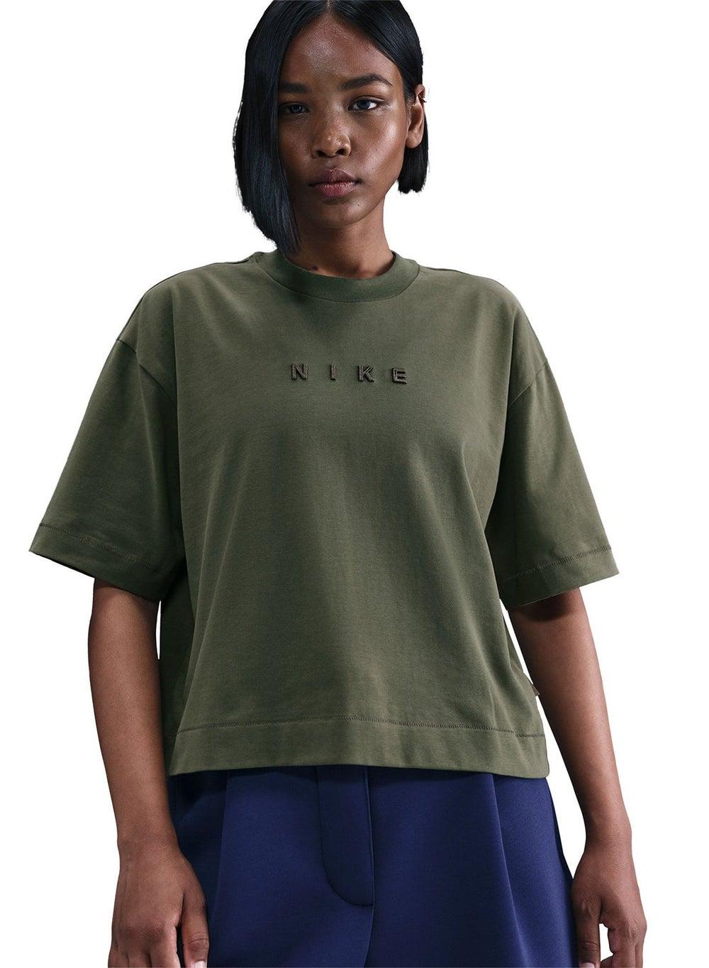 NSW Luxe Boxy Cropped Tee HV4955 222 Olive - Image 1