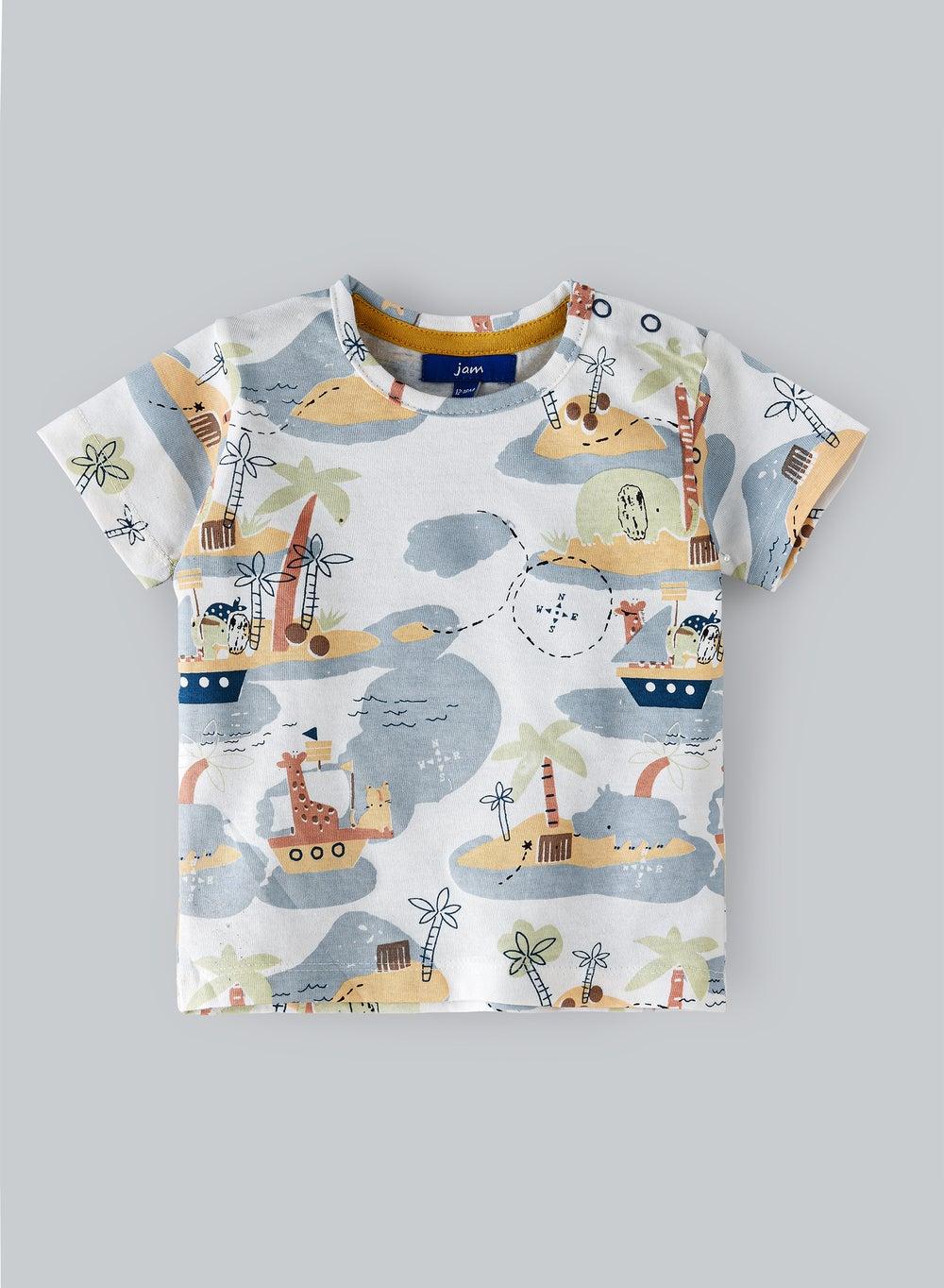 Boys Cotton Summer Tees with Playful Prints - Image 1