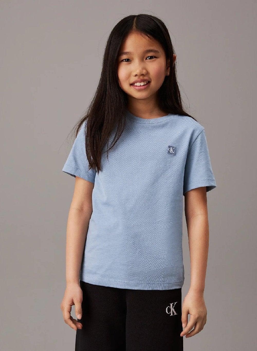 Calvin Klein Monogram Mini Badge T-Shirt Faded Denim - Image 1