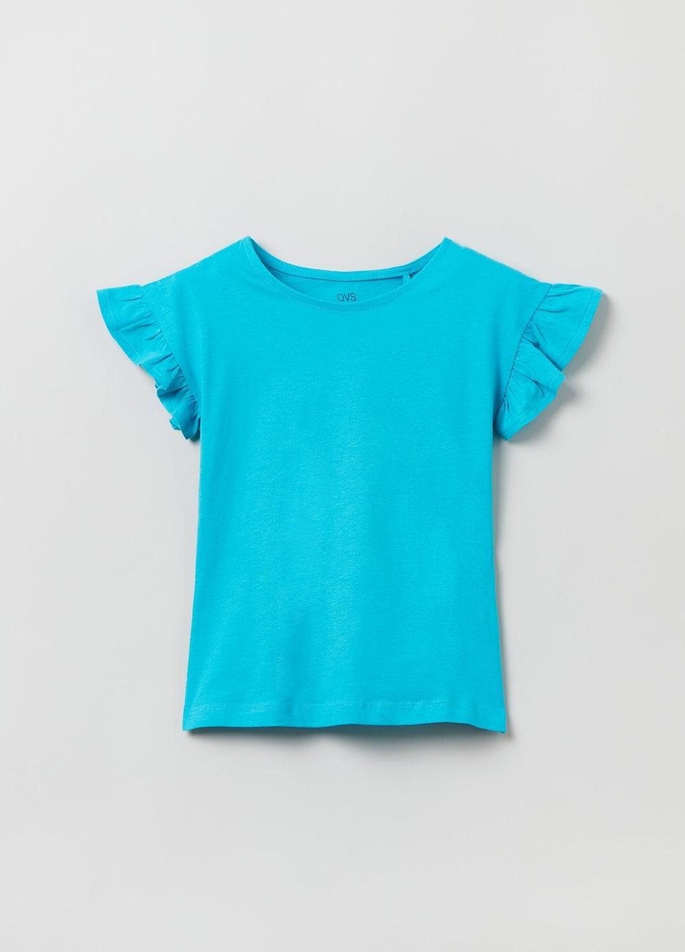 Girls Cotton Flounce Sleeve T-Shirt - Image 1