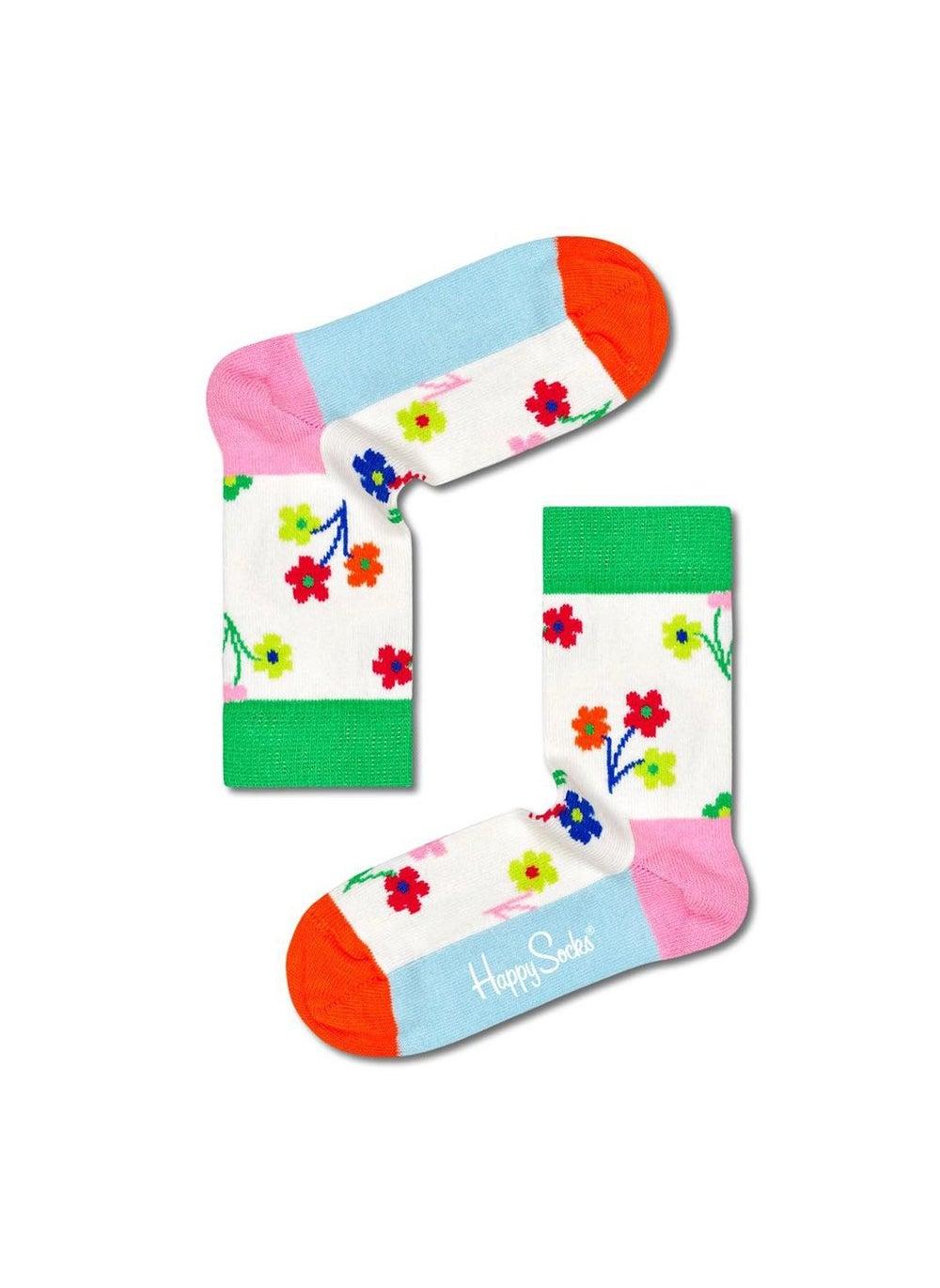 Kids Bouquet Print Cotton Socks Multi Colour - Image 1