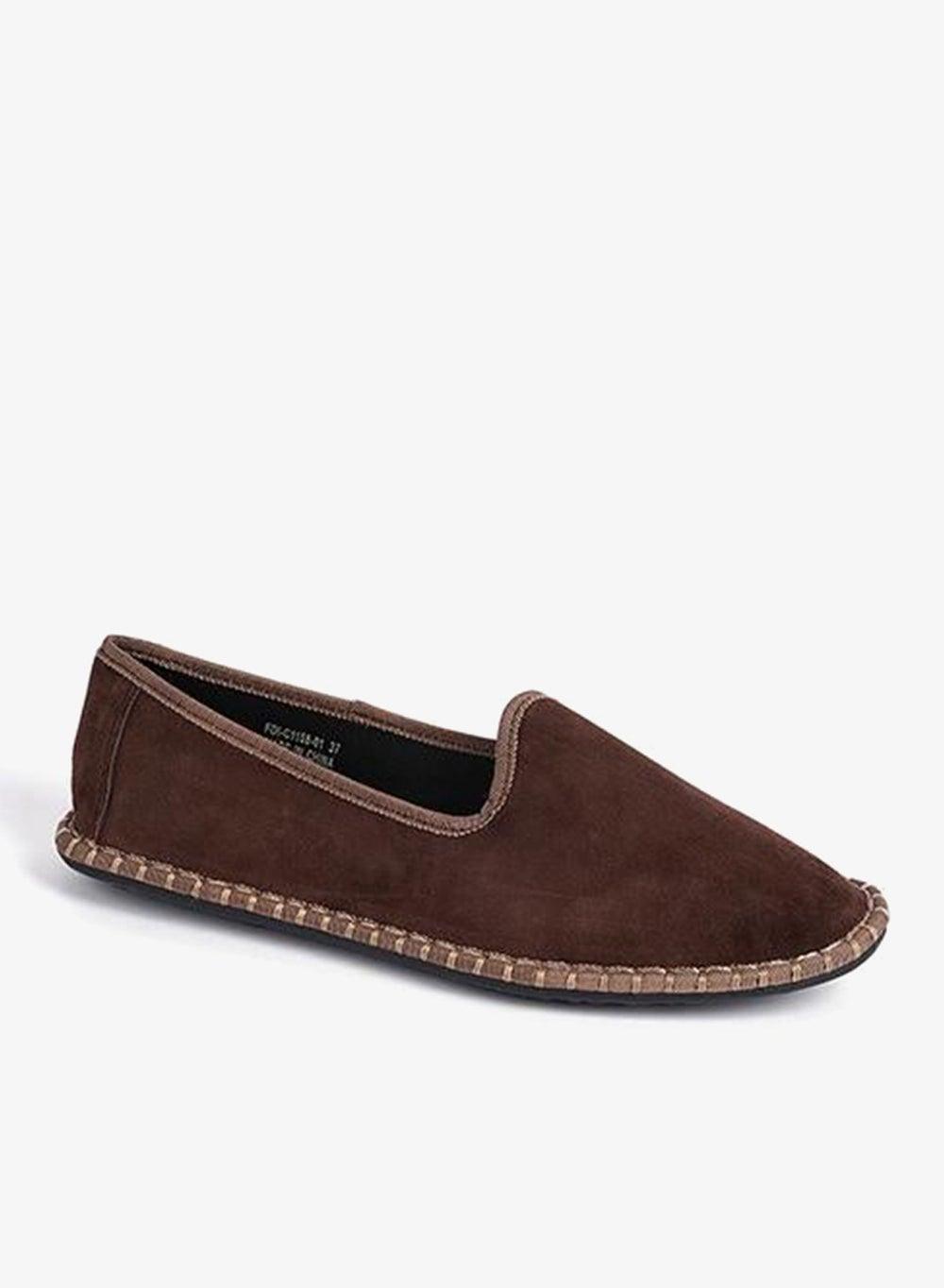 Dark Brown Suede Smart Casual Loafers - Image 1