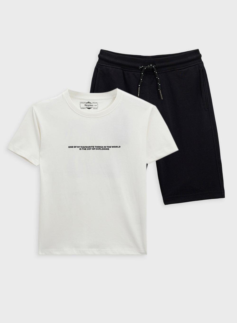 Boys Oversized T-Shirt & Shorts Cotton Set - Image 1