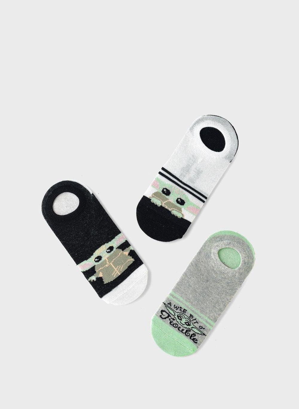 Kids The Mandalorian Grogu 3-Pack Ankle Socks - Image 1