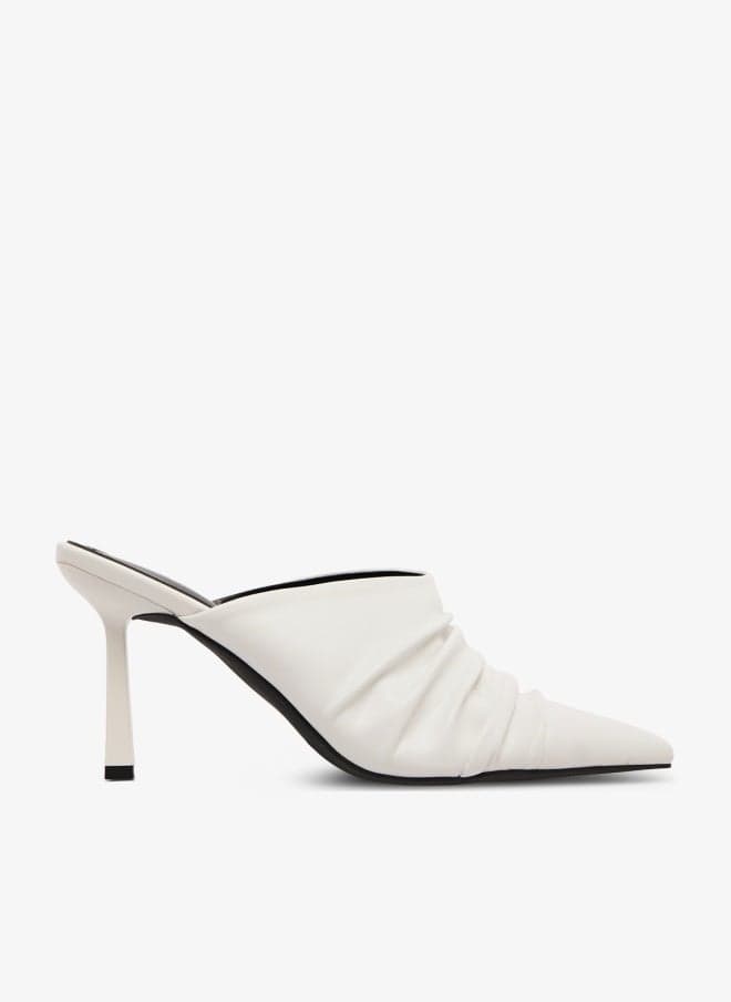 Shreya White Open Back Stiletto Pumps - Image 1