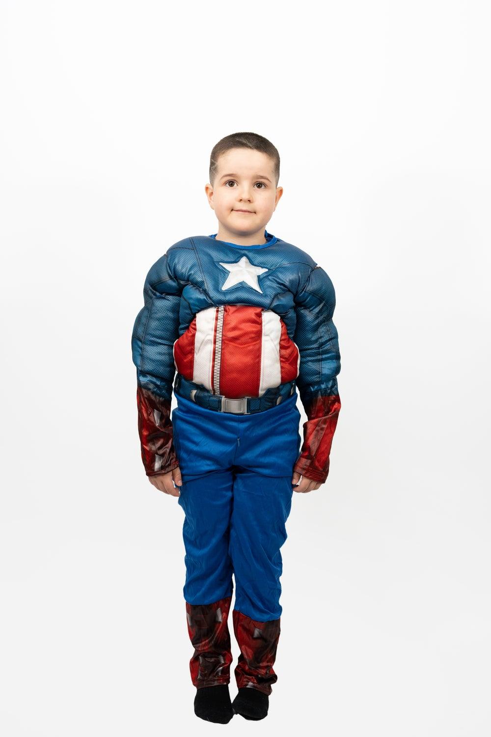Captain America Dark Blue Kids Costume Set - Image 1