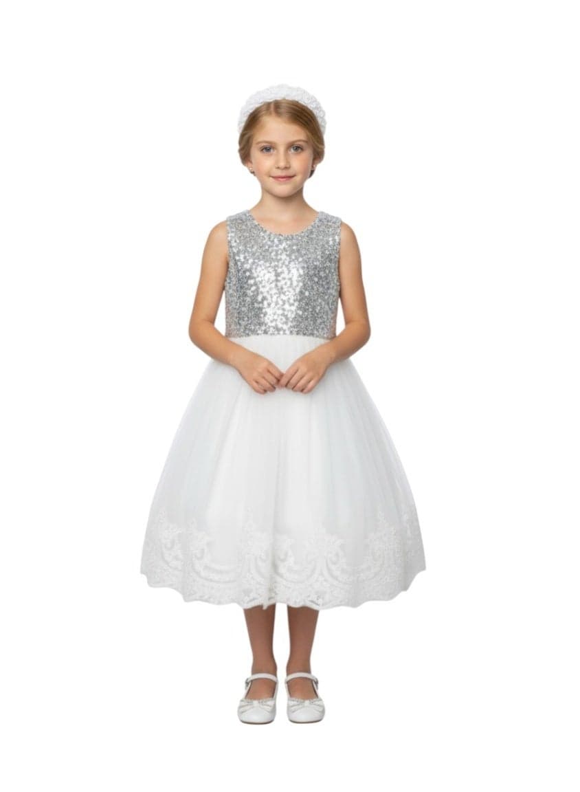Mini Maya Kids Sequin Applique Dress white - Image 1