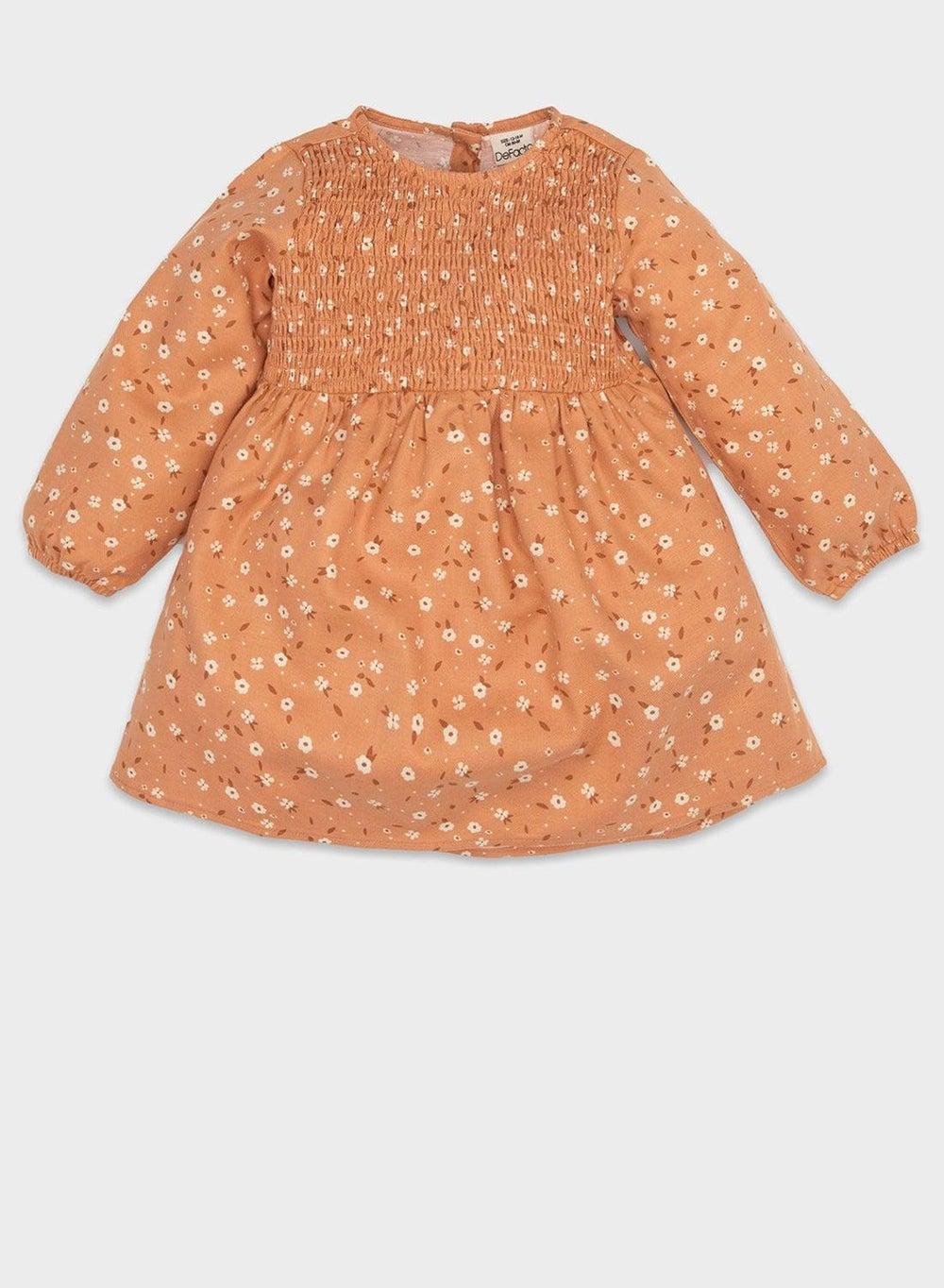 Floral Smocked A-Line Mini Dress - Image 1